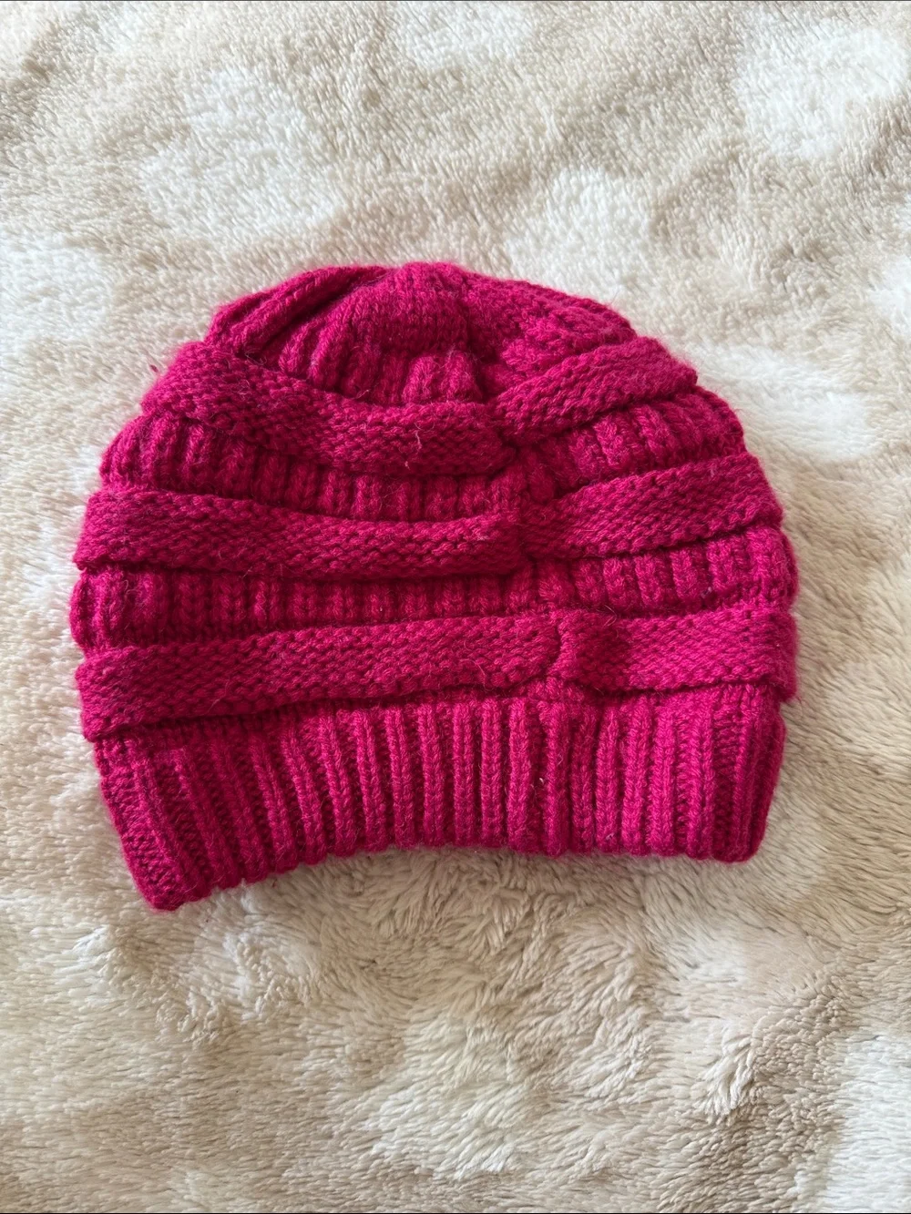 C.C Fuchsia Cable Knit Beanie